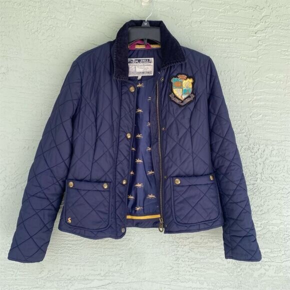 Joules Women's Quilted Jacket Navy Blue Size 6 Mid-Length Casual - Picture 2 of 12